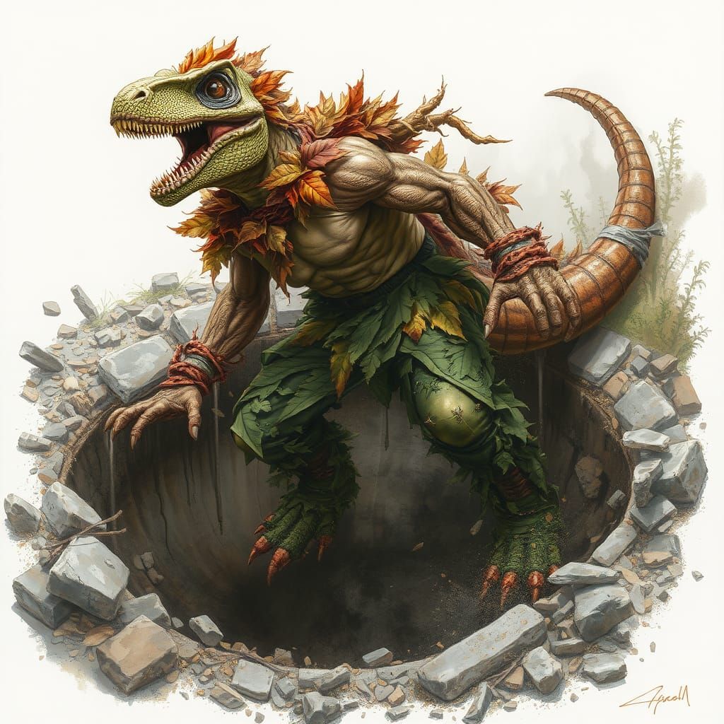 Dinosaur-Human Hybrid Superhero Emerges