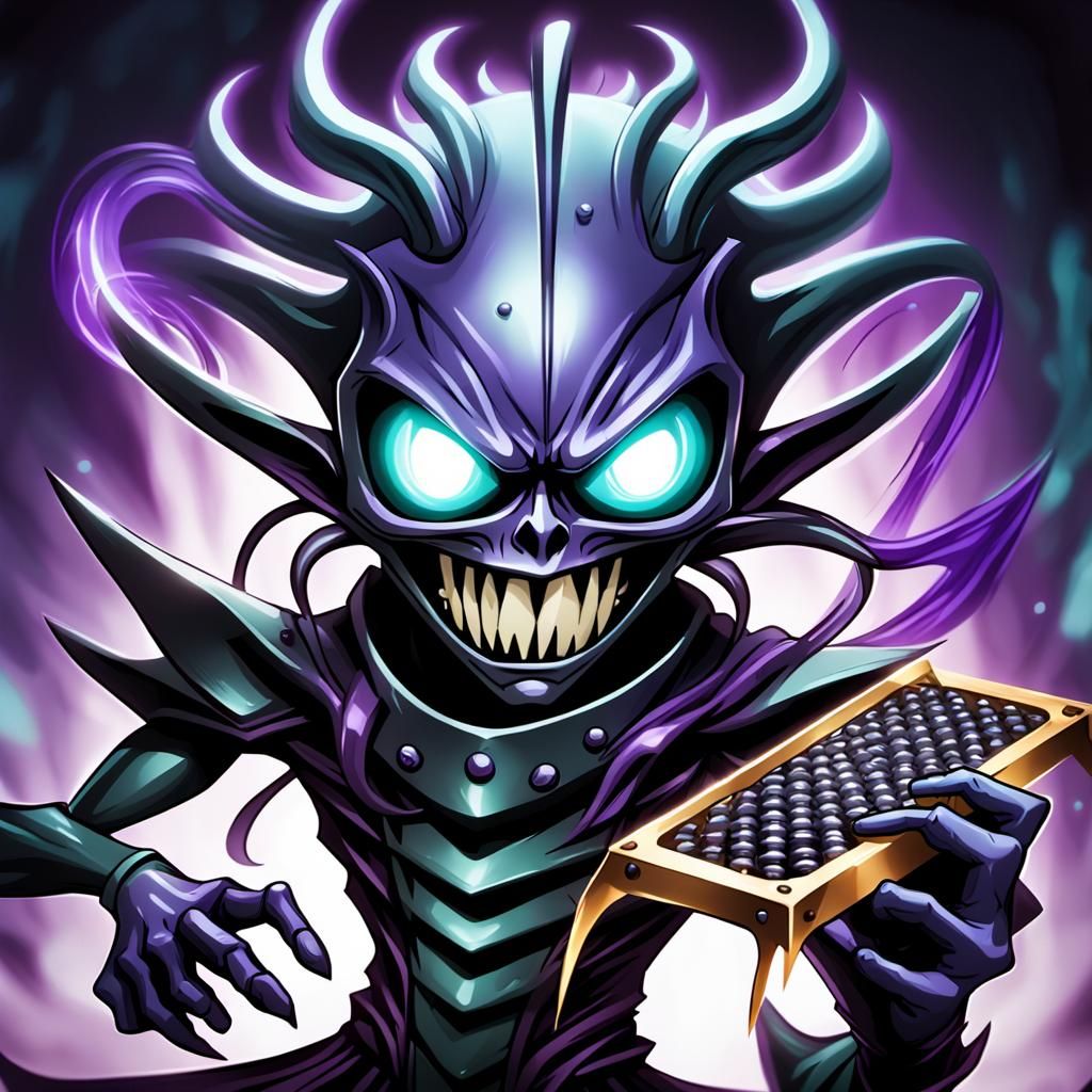 Fiendish Creature Portrait in Dark Fantasy Art Style