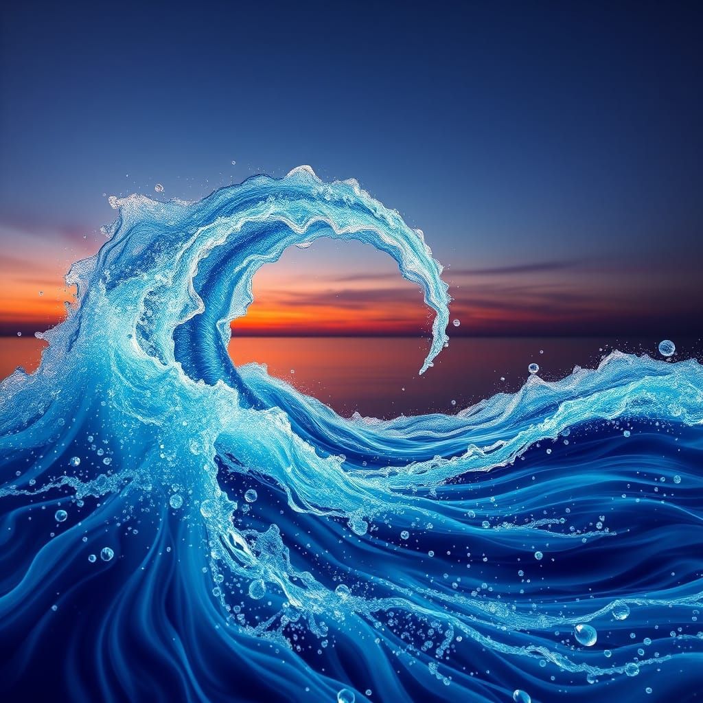 Flowing Cosmic Cycles: Universal Law in Abstract Art