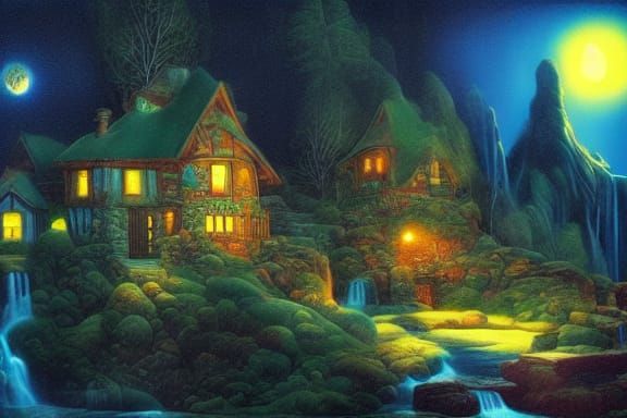 Fairyland Mountain Village with Quaint Cottages