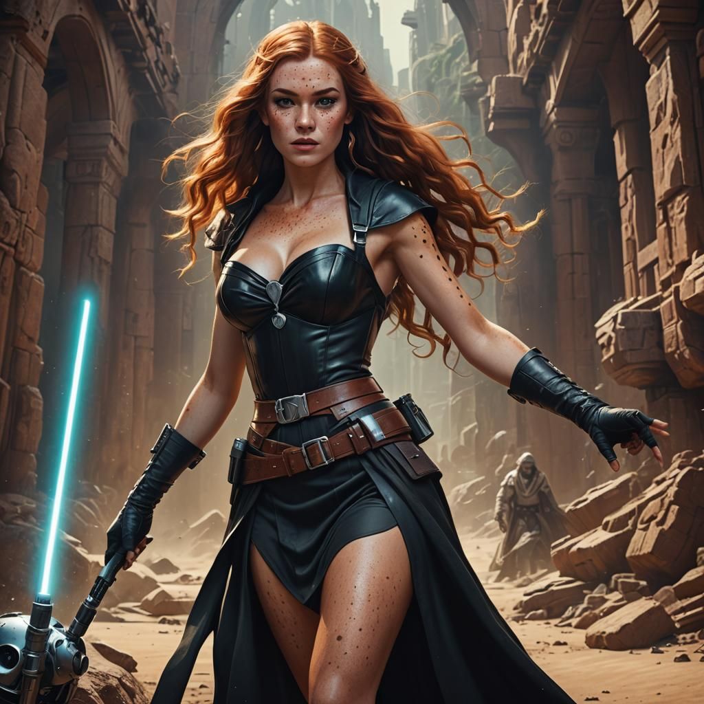 Freckled Jedi Master Pin-Up: Fantasy Concept Art