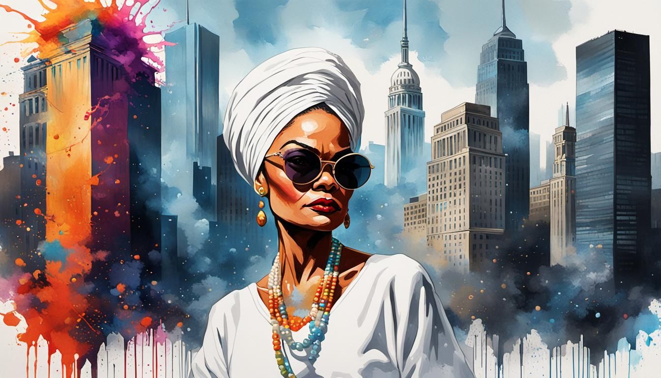 Eartha Kitt Pop Art Portrait with Acrylic Accents