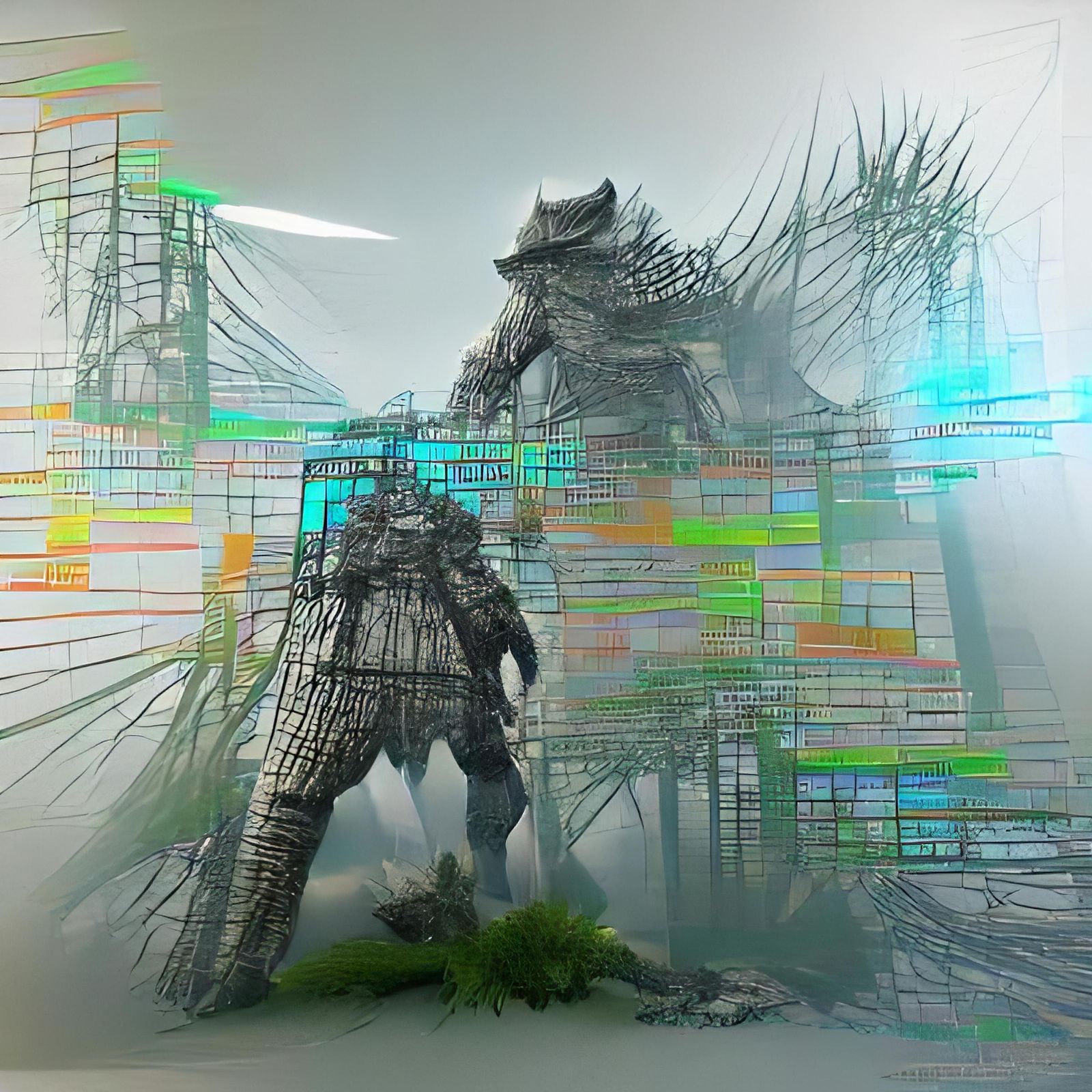 Cryengine Destruction: Holographic Wireframe Illustration