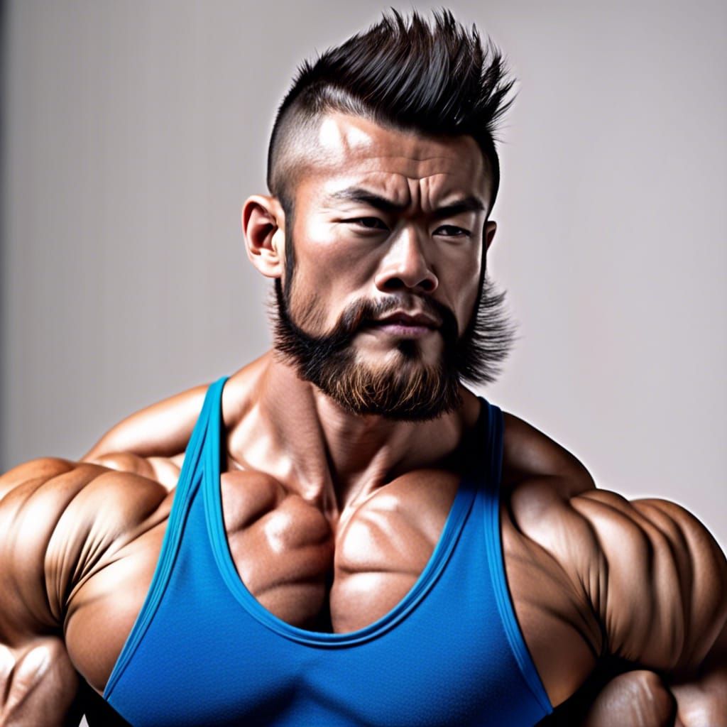 Hot bodybuilder  Chinese gay boy hairy pecs  and arms