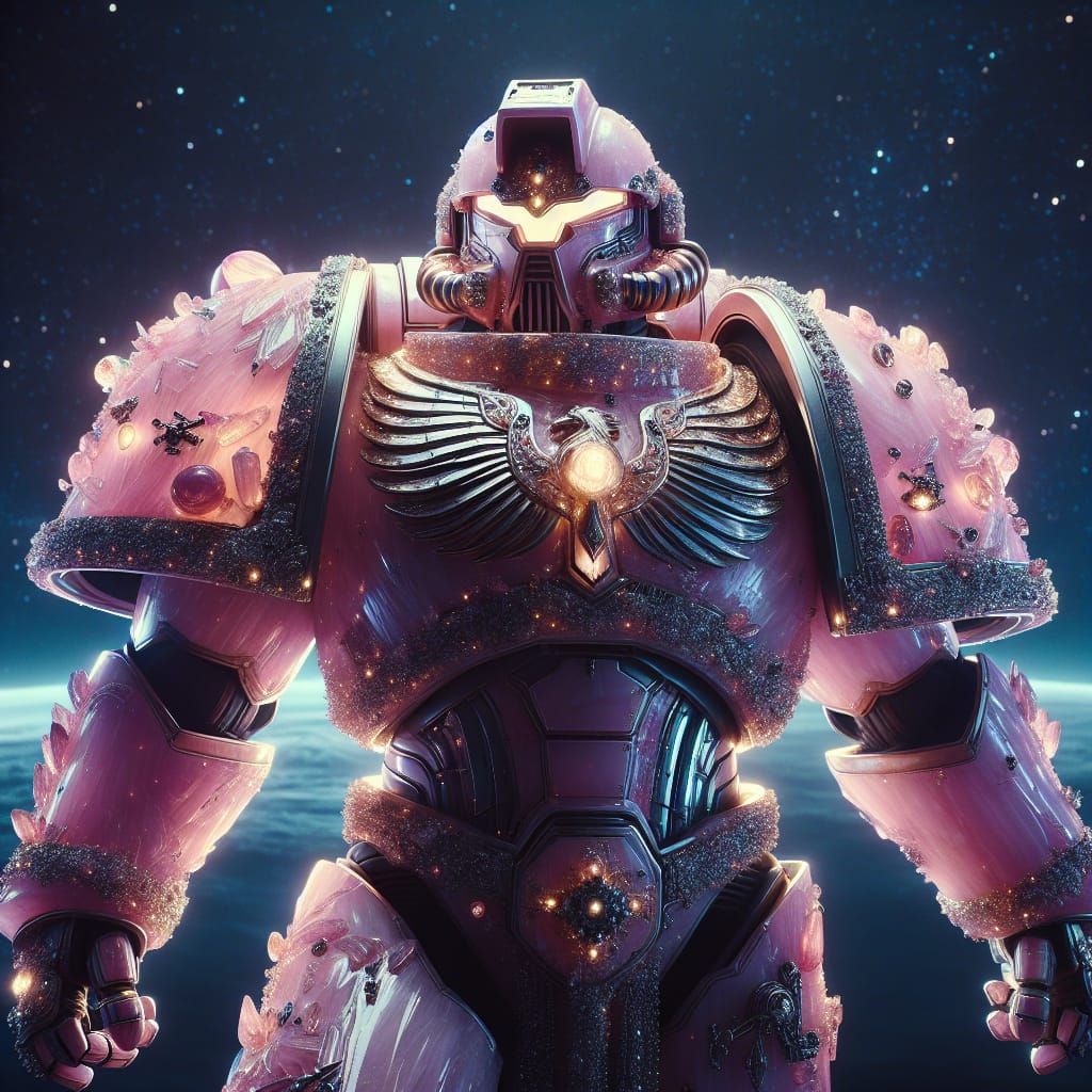 Rose Quartz Space Marine in Power Armor