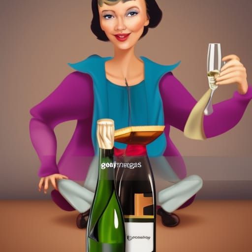 Donald Duck Drinking Champagne: Pixar Style 3D Art