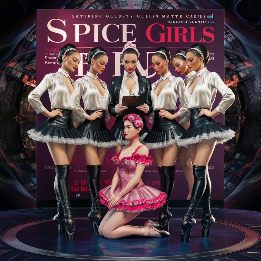 Elegant Ballerinas Surround a Dazzling Cityscape in a Vibran...