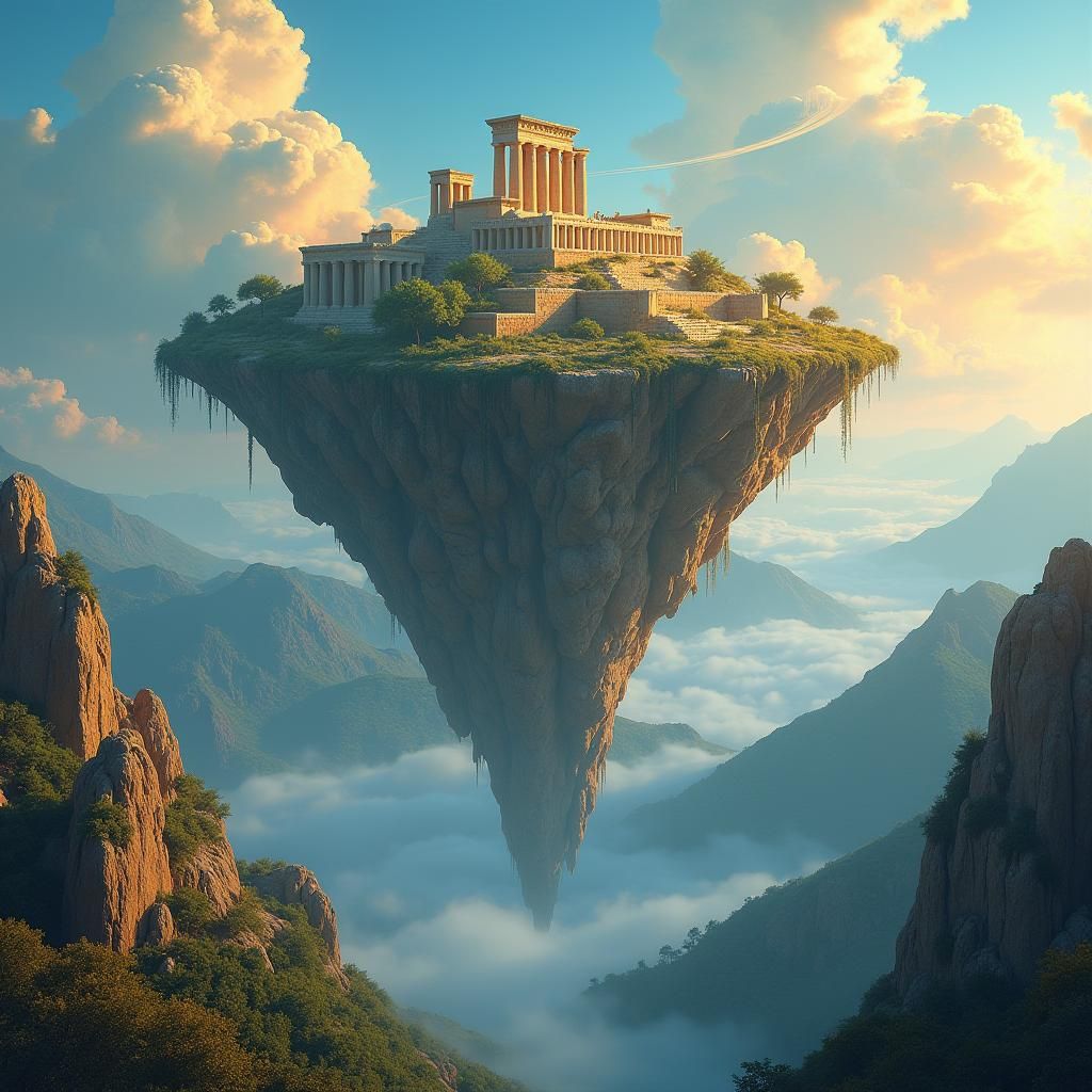 Floating Island Over Ancient Lesbos