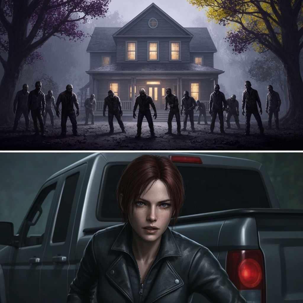 Claire Redfield Hides From Zombie Army