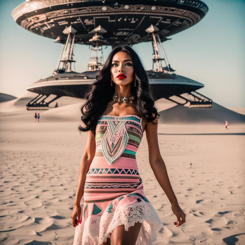 Aztec Model Pointing to UFO Mothership