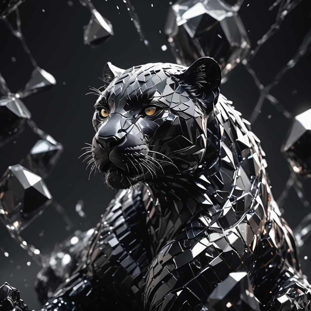 Crystalline Black Panther in Macro Photography