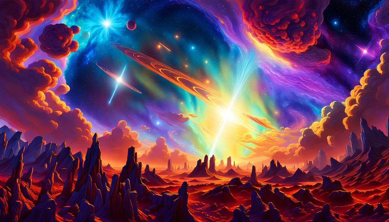 Cosmic Dreamscape: Holy Star in Divine Galaxy