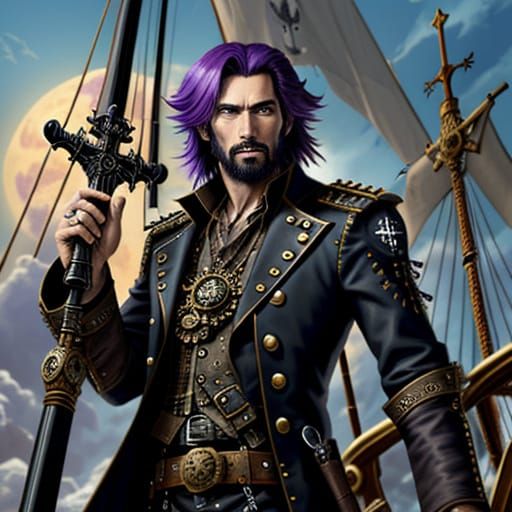 Steampunk Pirate Jesus Christ on Holy Ship