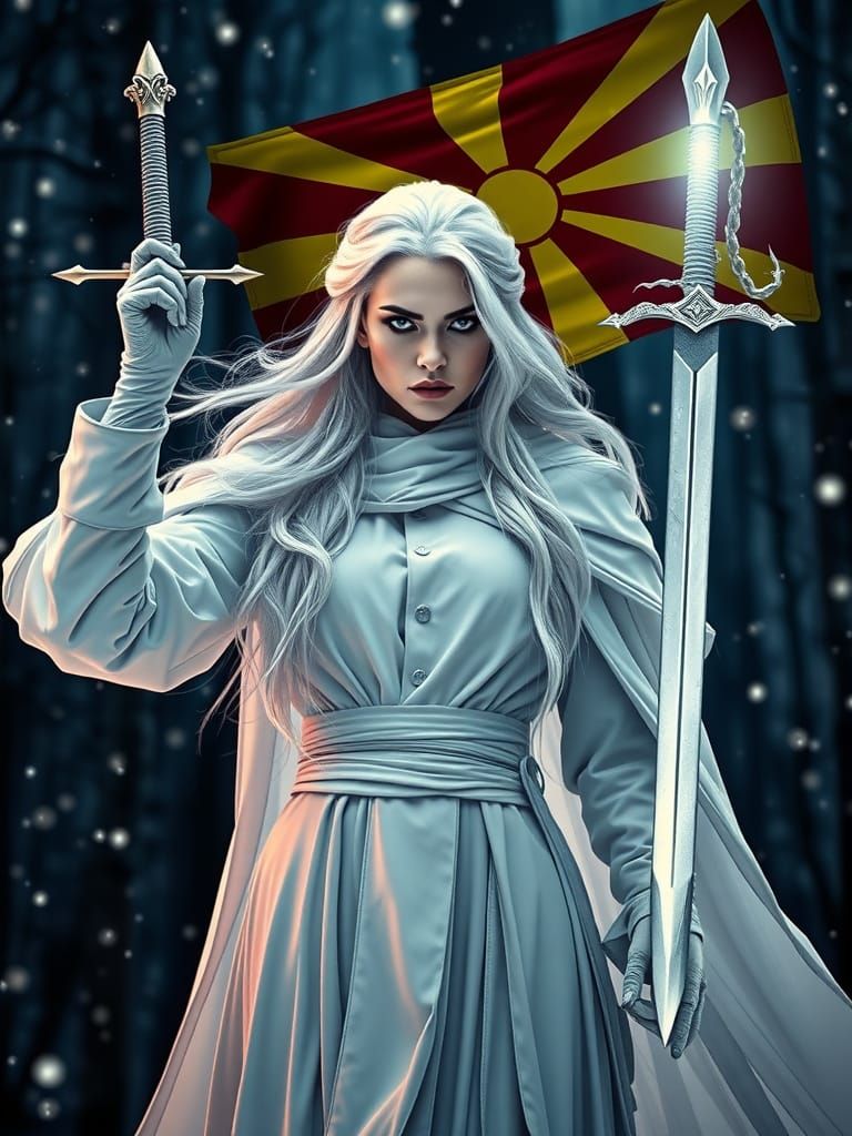 Terrifying Woman in White Proclaims Victory with Macedonian ...