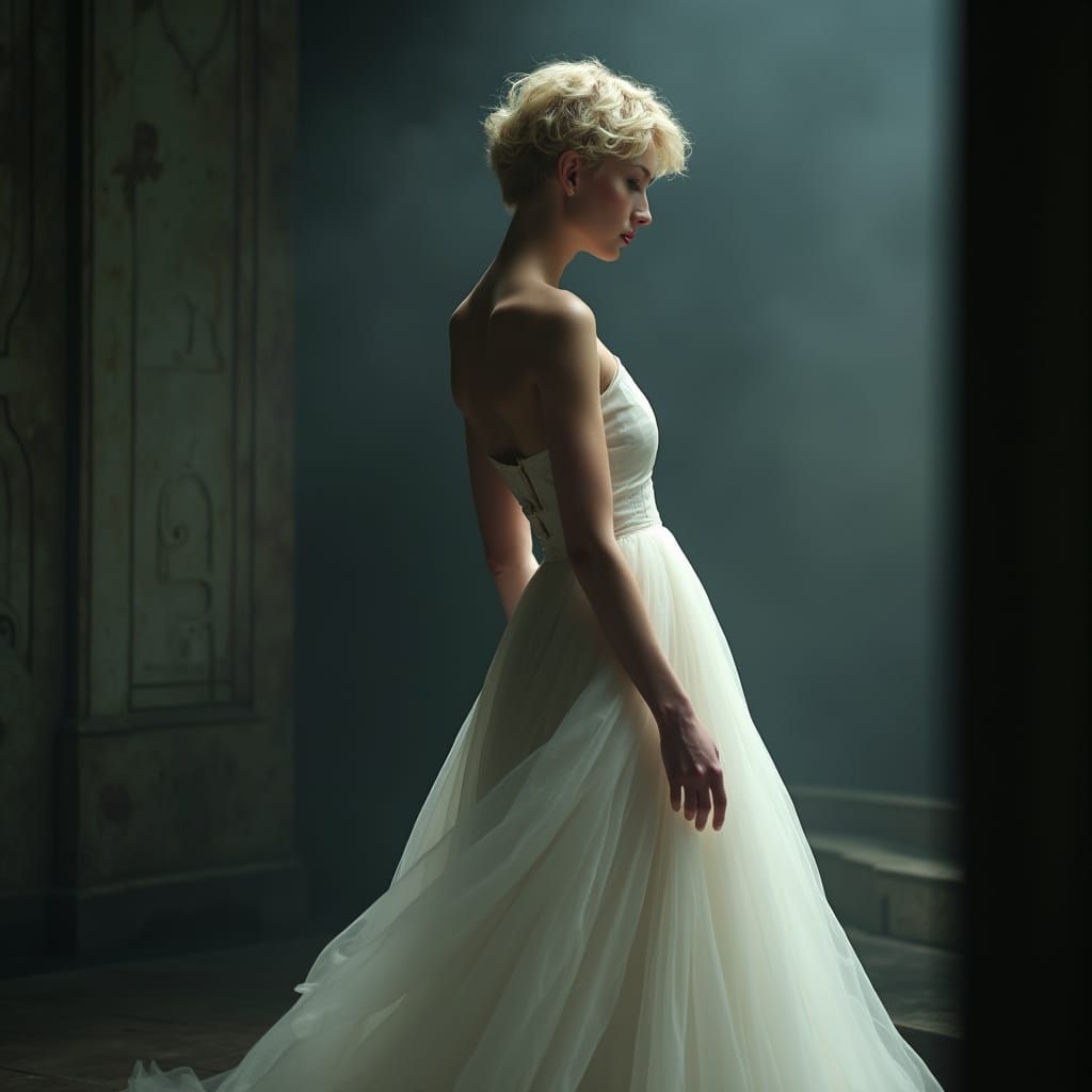 Elegant Woman in Moody, Cinematic Portrait