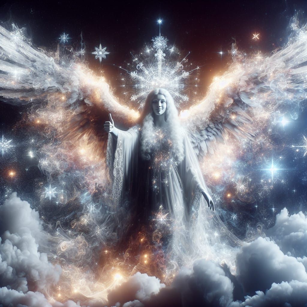 Celestial Angel Giving Thumbs Up of Encouragement