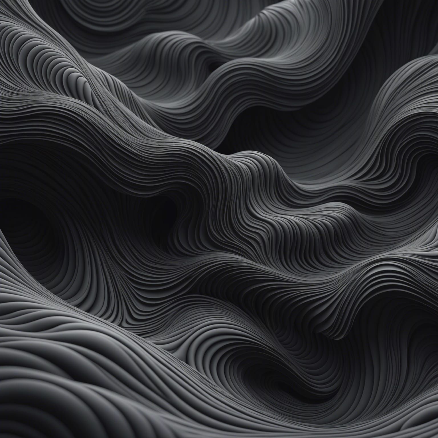 Dark Storm Cloud with Abstract Fractal Elements