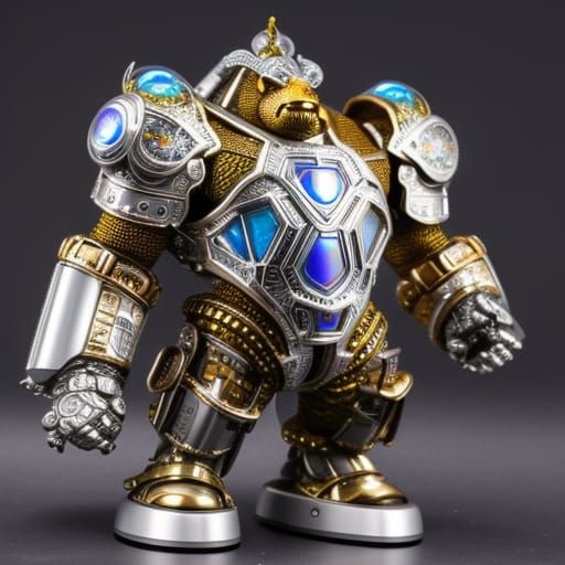 Steampunk Android Gorilla with Opal Inlays