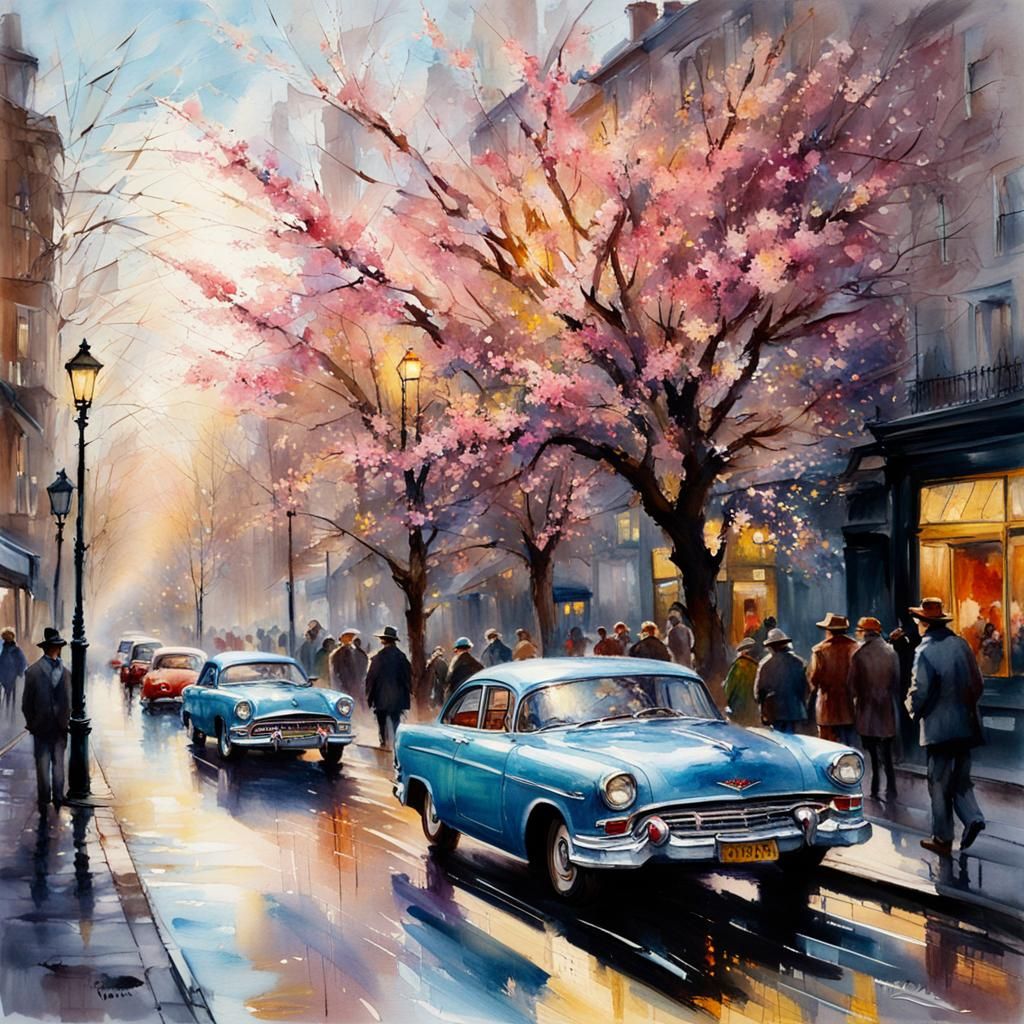 Spring Blossoms in Loose Watercolour Style