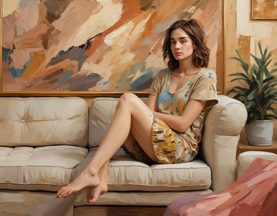 Cozy Home Scene as Digital Impasto Art