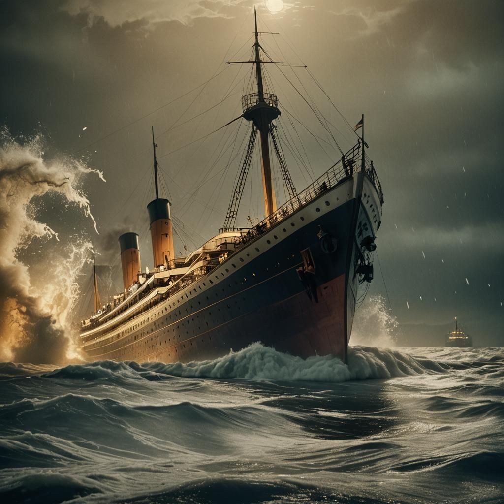 The Titanic Sinking in Icy Waters