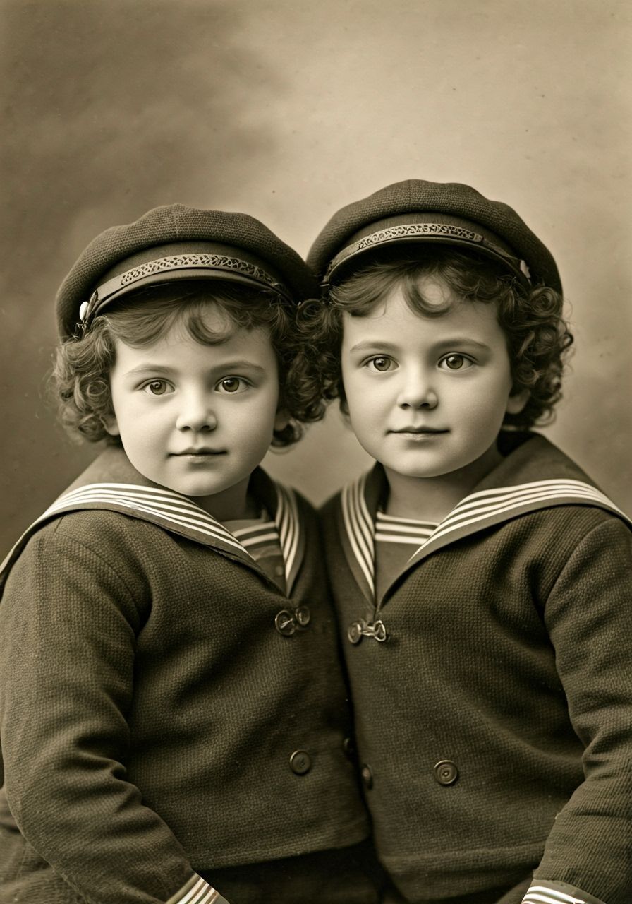 Charming 1900s Photo of Two Cute Children