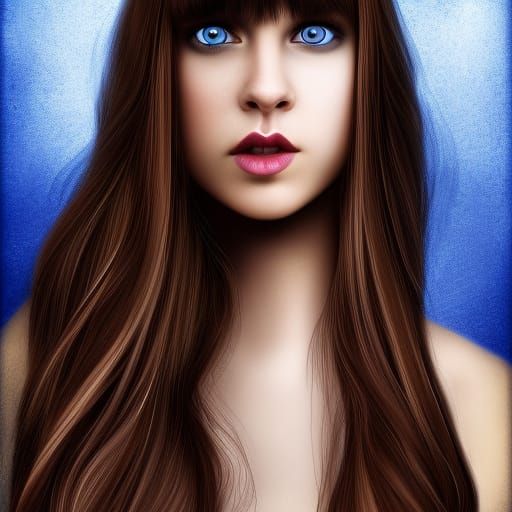 Young Woman Portrait in Detailed Matte Painting Style