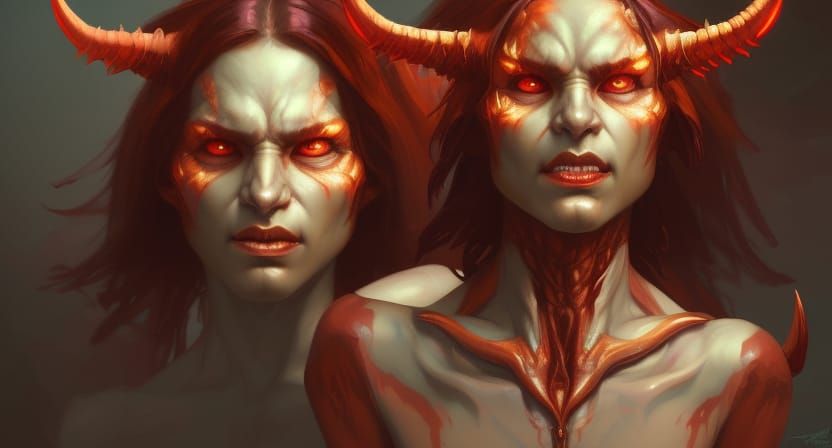 Red Demon Imp Portrait with Dynamic Lighting