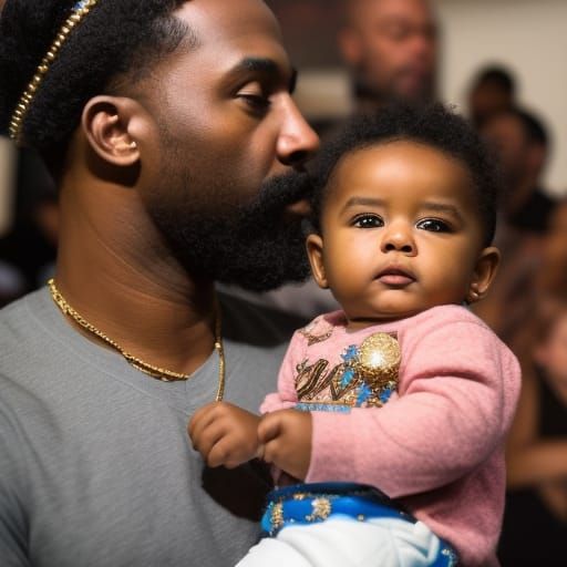 Black Father and Son in Rococo Style