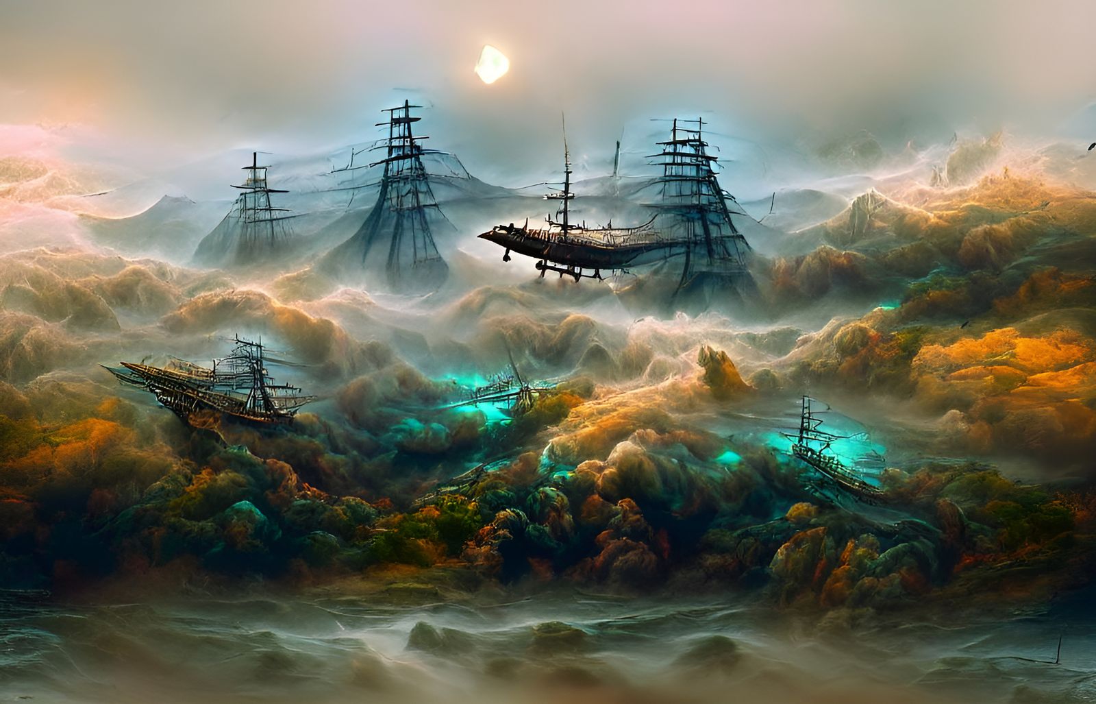 Dieselpunk Pirates on a Magical Flying Ship