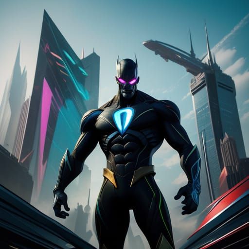 Hyperrealistic Supervillain Concept Art in Splash Style