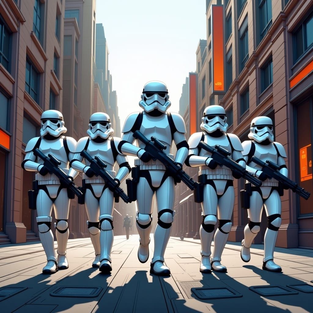 Stormtroopers Impose Order on Alien World