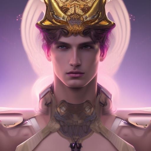 Angelic Futuristic Portrait with Gold Accessories