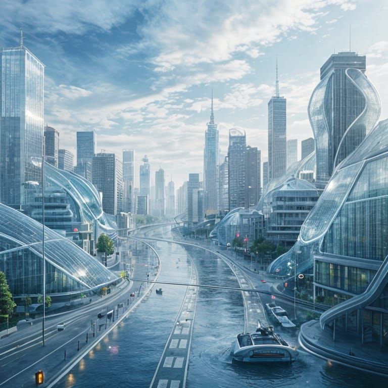 Hyper-Realistic City Built Entirely of Water