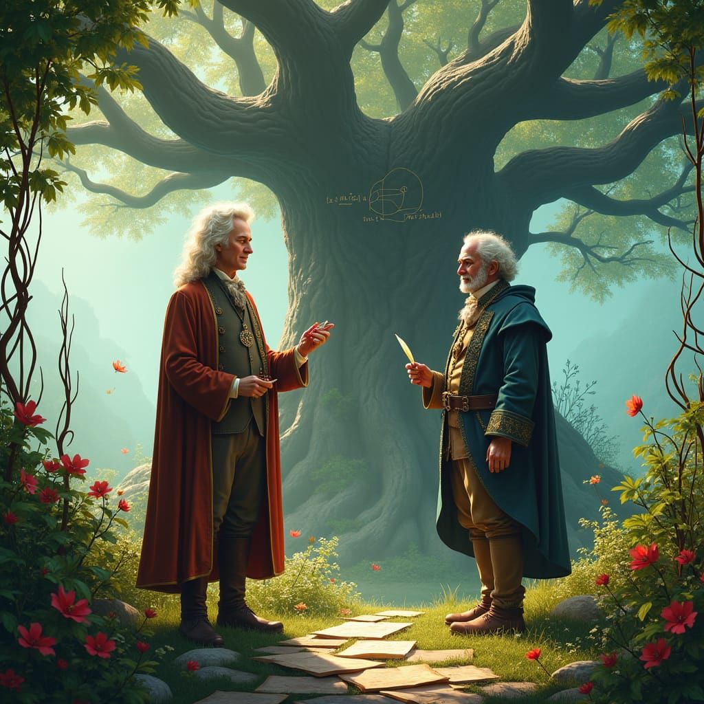 Newton and Pascal in Fantasy Videogame Garden
