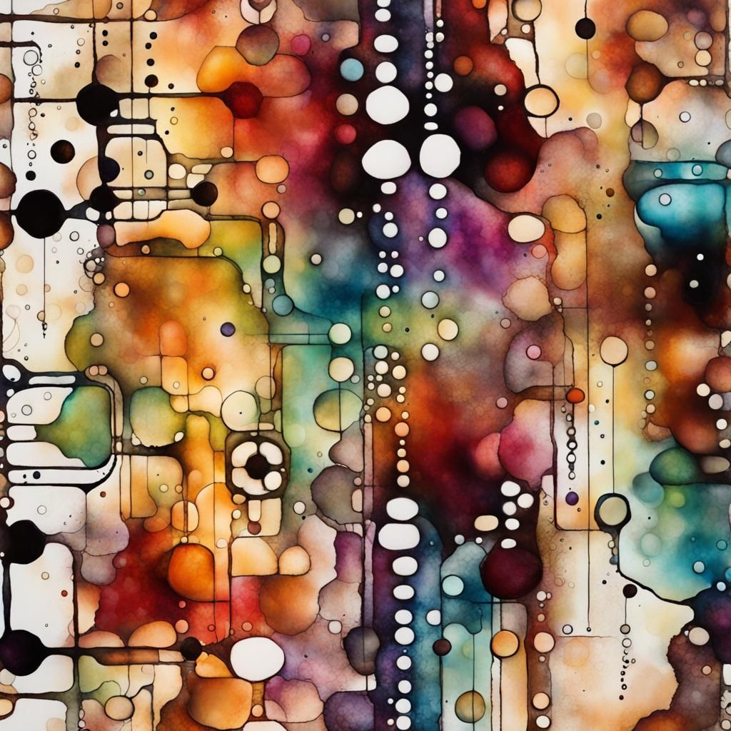 Binary Code Dream in Alcohol Ink Style