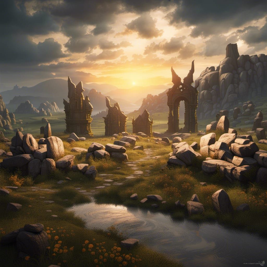 Stone Druids Circle: Detailed Matte Painting