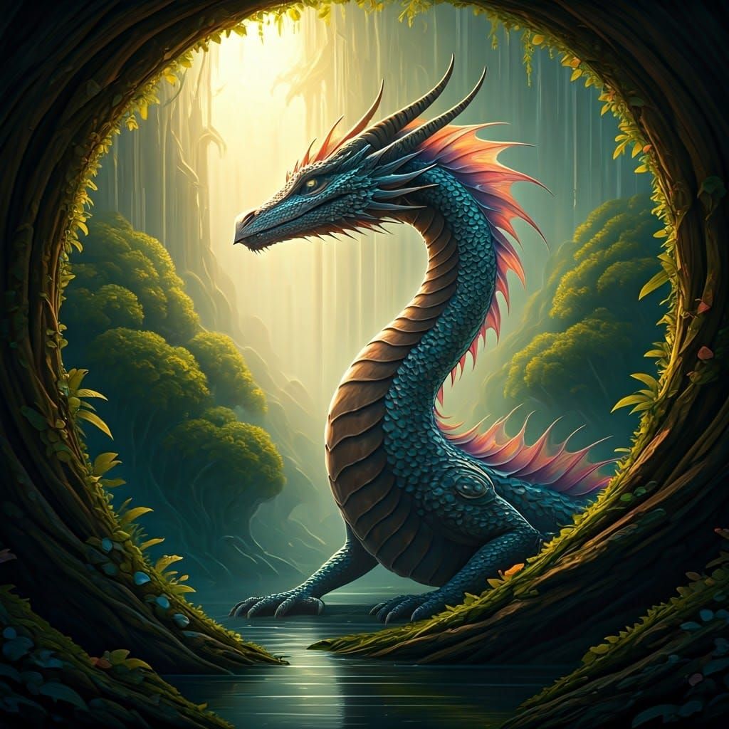 Ethereal Dragon in Mystical Dreamlike Realm