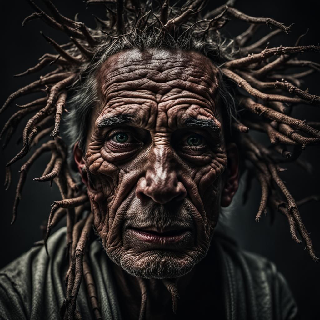 Frightful Man: Opulent HDR Coral Portrait