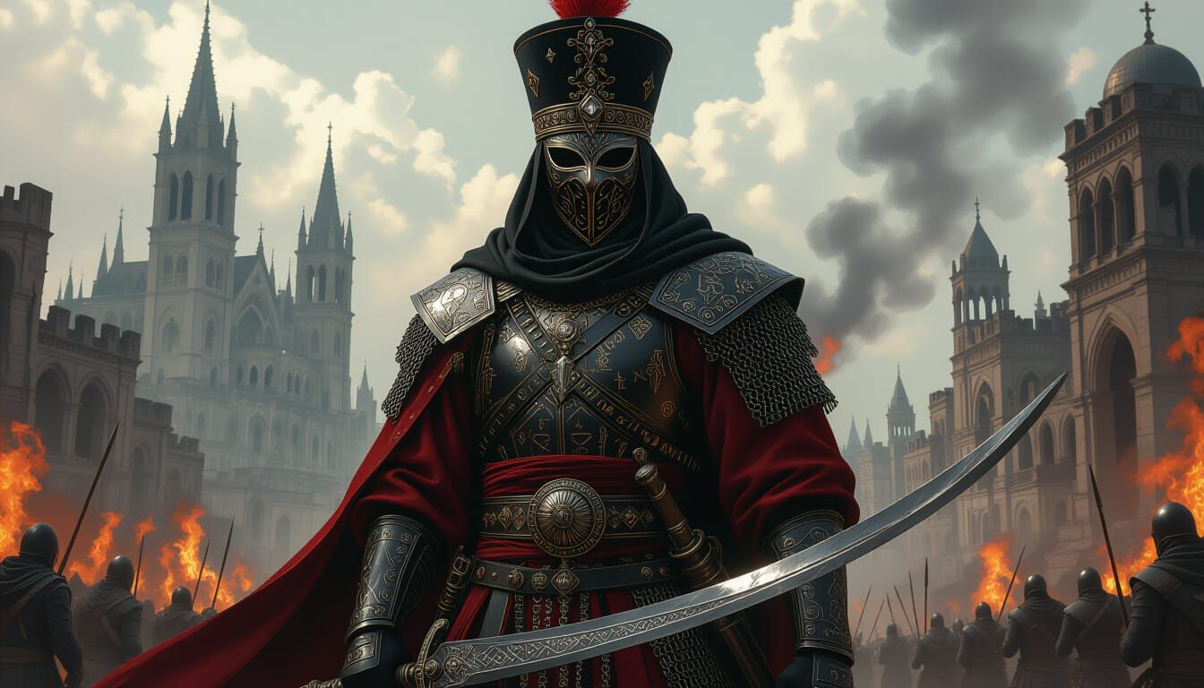 Gothic Janissary Warrior with Mystical Runes