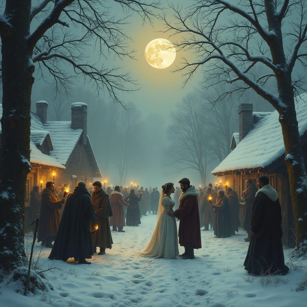 Medieval Peasant Wedding in Winter Wonderland