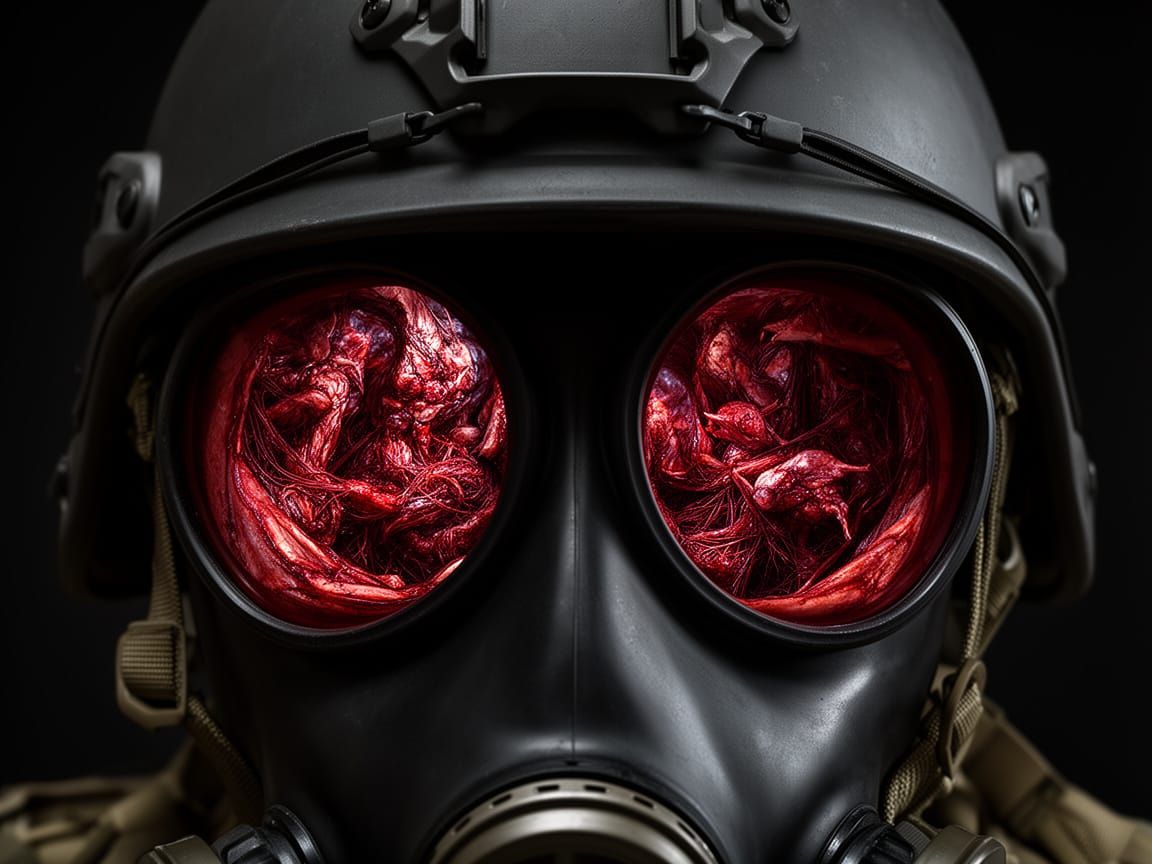 Tactical Operator Mask Reflects Biological Nightmare
