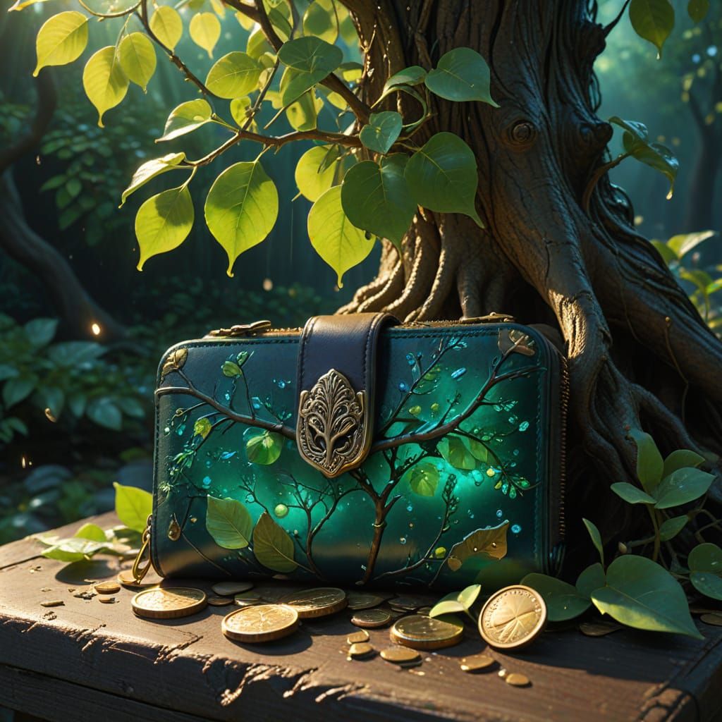 Money Tree Sprouts From Wallet: Dutch Still-Life