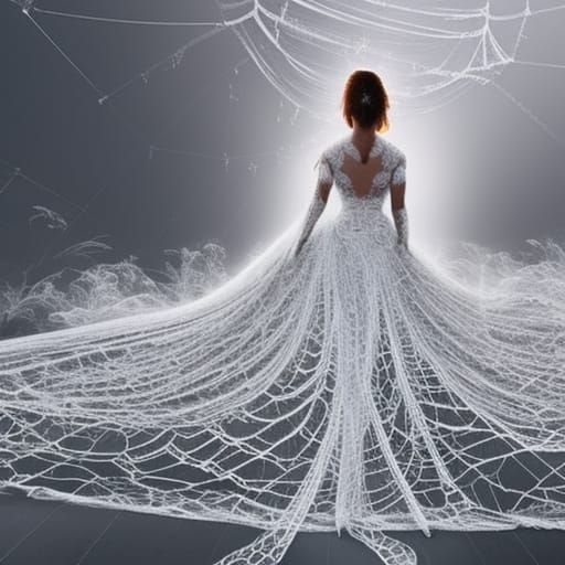 Spiderweb Wedding Dress: Detailed Digital Matte Painting