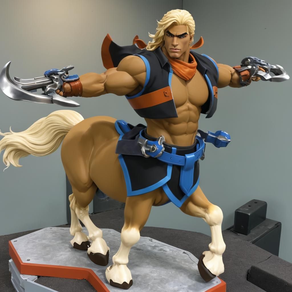 Hyper-Muscular Centaur with Palomino Hooves