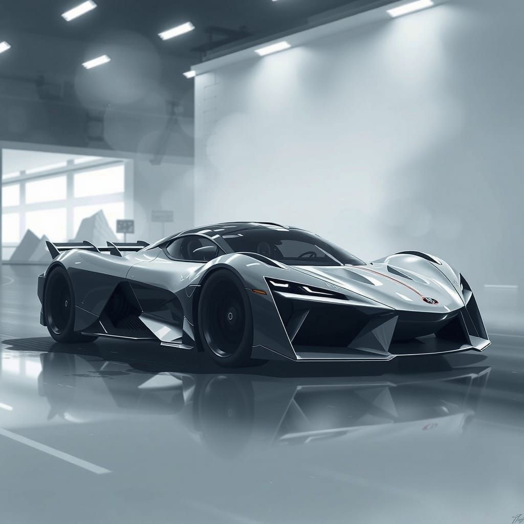 Futuristic Hypercar Speeds Down Mountain Road