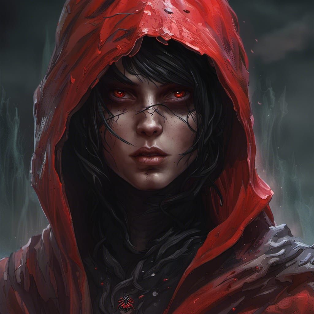 Dark Necromancer Portrait in Splash Art Style