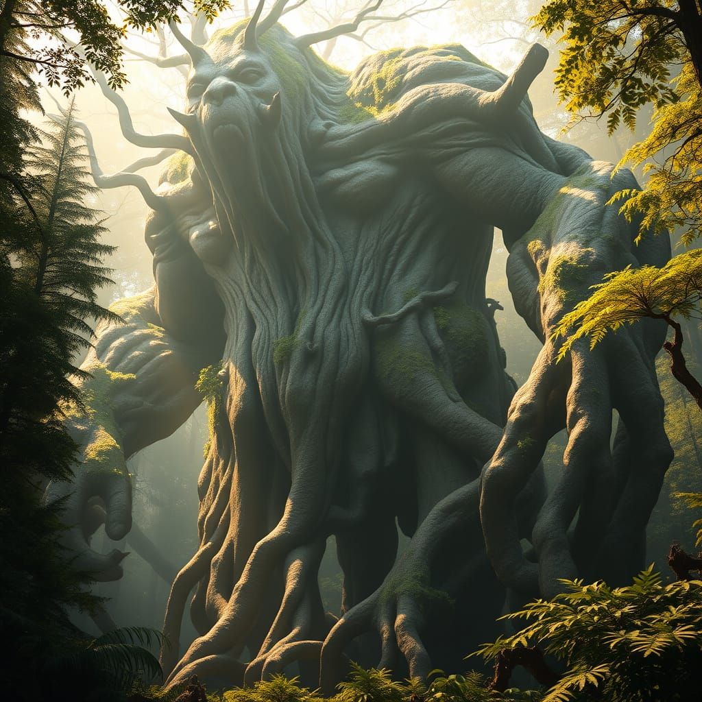 Colossal Forest Titan in Primeval Landscape