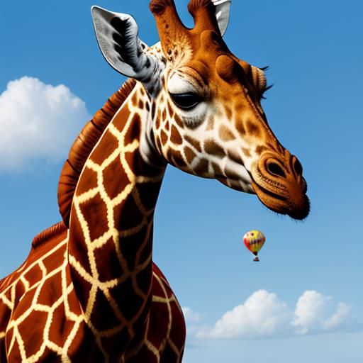 Detailed Giraffe Balloon in High Resolution