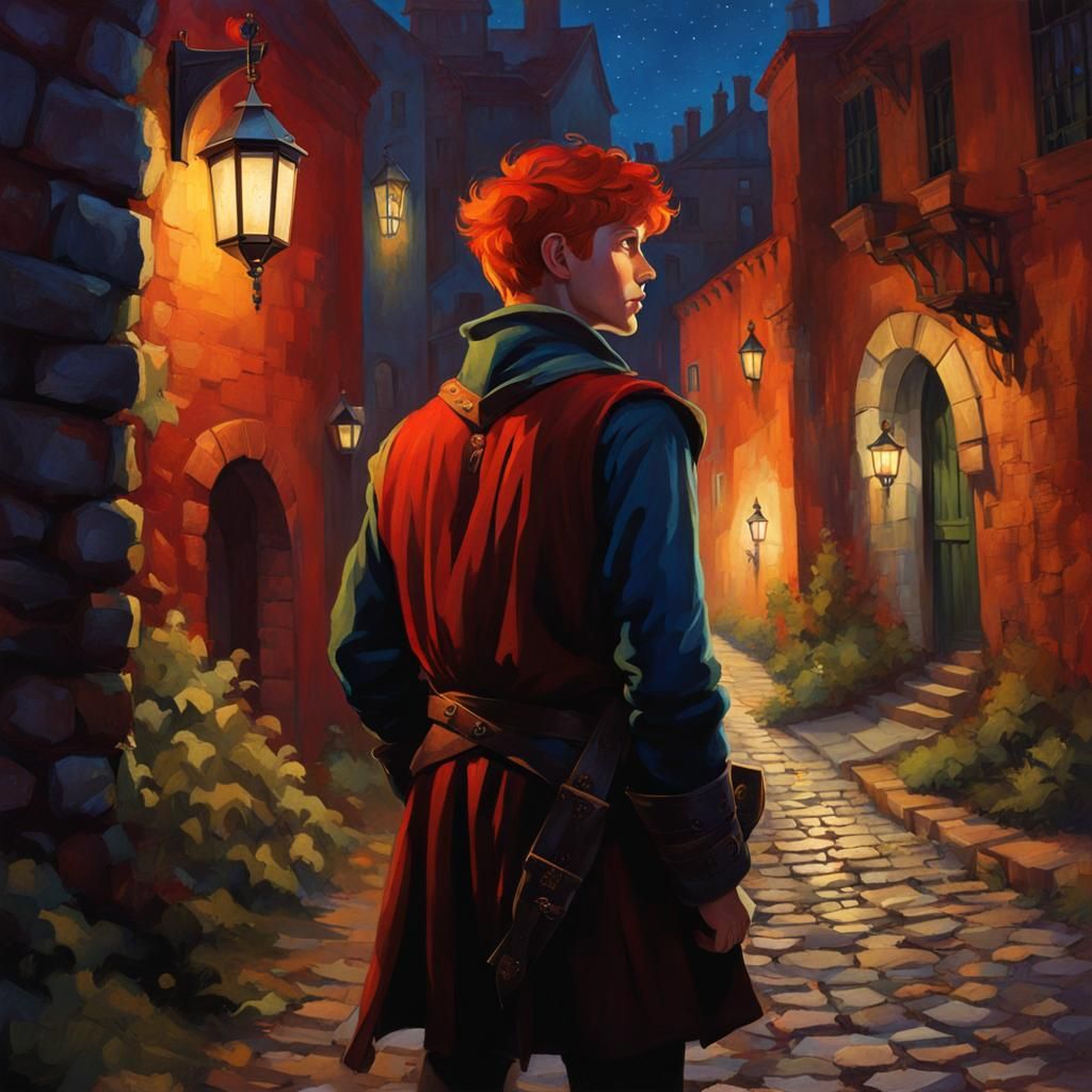 Boy in Alleyway, N.C. Wyeth Style